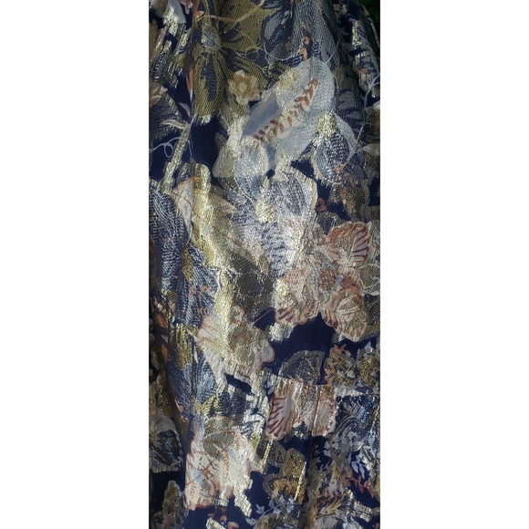 45. J.Crew Collection one-shoulder silk-Lurex® dress in lily swirl - Picture 8 of 13